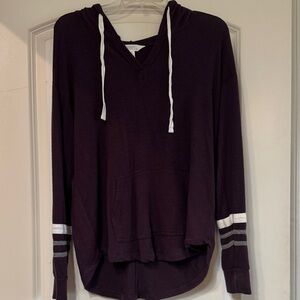 Market & Spruce Dark Hoodie with White Accents